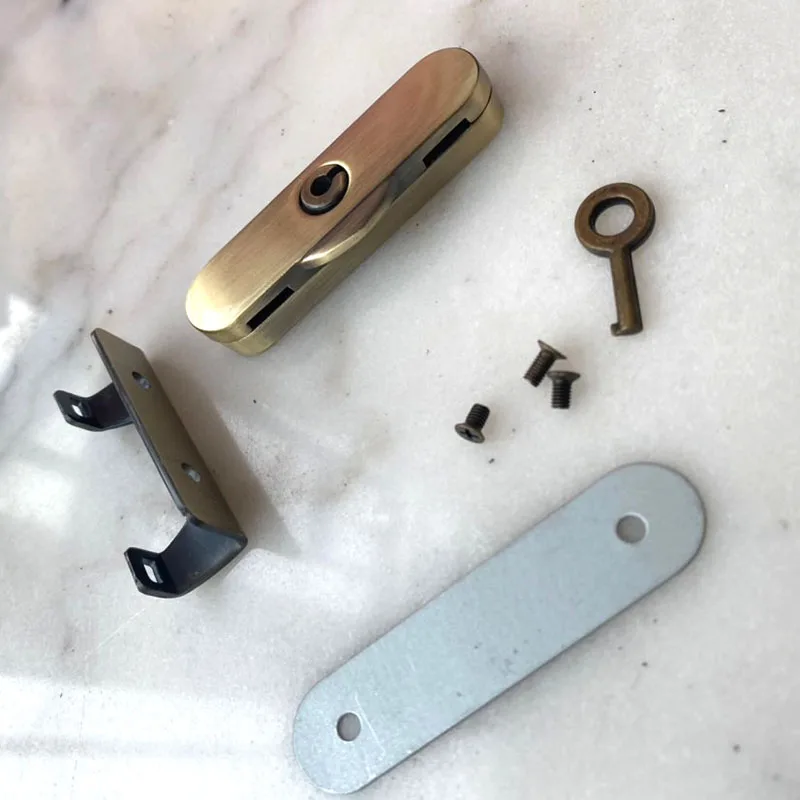 Замок для сумок через плечо античный латунный замок поворотный кошелька клатч 10