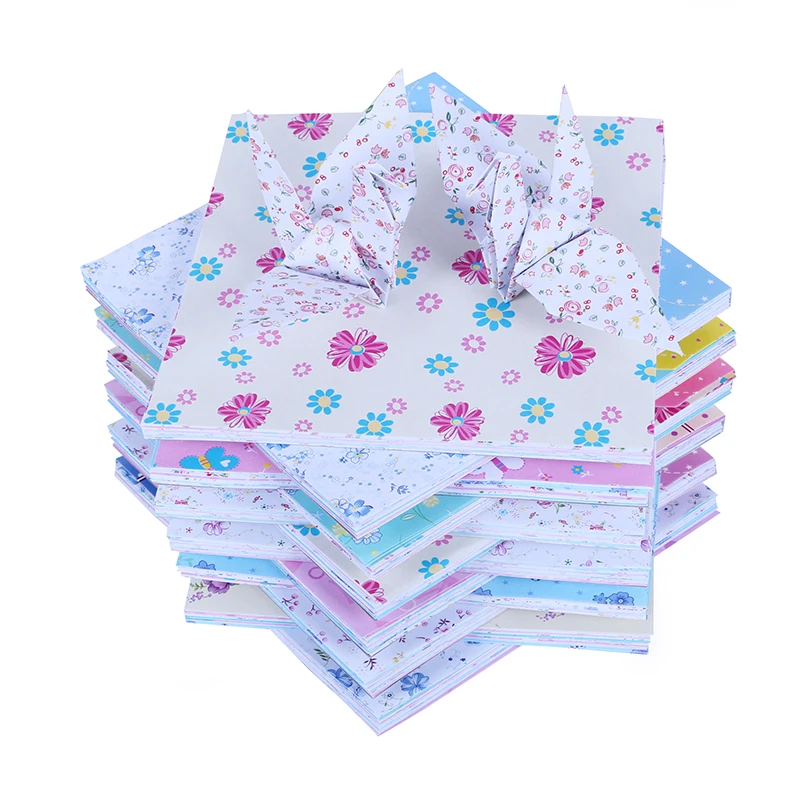 72 шт./упак. DIY квадратной формы с цветочным узором и рисунком в виде птичек оригами