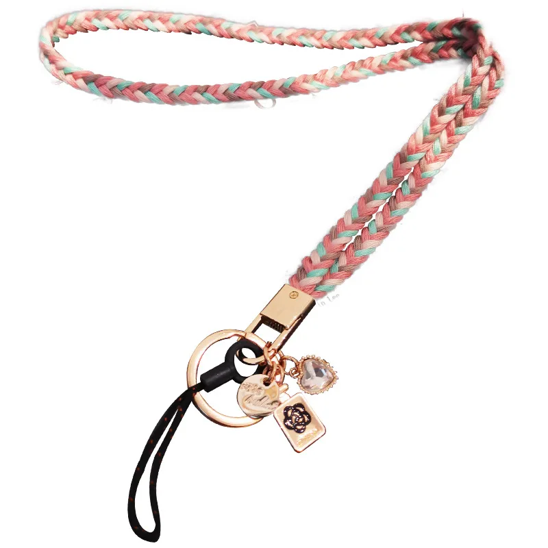 Summer Hand-woven Key Lanyard, Mobile Phone Lanyard, Ladies Hand-woven Access Card Detachable Anti-lost Lanyard Jewelry Luxury