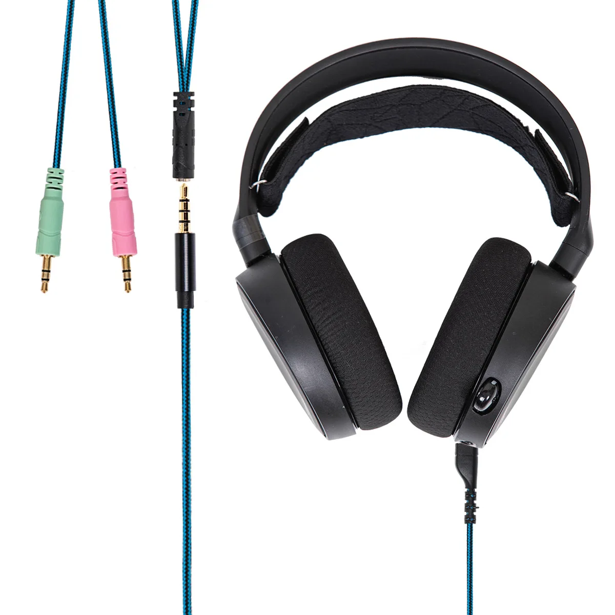Кабель для игровой гарнитуры Steelseries Arctis 3 5 7, аудиокабель с синими и черными полосками, 200 см