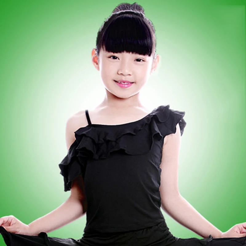 2018 Детская рубашка для латиноамериканских танцев топы с короткими рукавами и