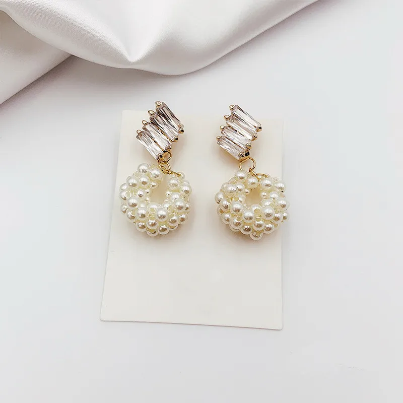 Серьги-гвоздики женские с жемчугом и цирконом 2020 | Украшения аксессуары