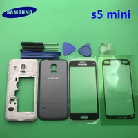 full housing case back cover front screen glass lens middle frame for samsung galaxy s5 mini g800 g800f complete parts