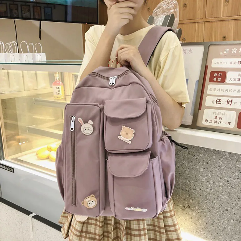 

Cute Girls Backpack Women Large Capacity Ins Simple School Bags for Teens Female Korean Harajuku School Student Bookbag Travel