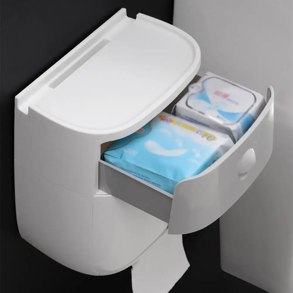 Double-layer Paper Towel Storage Box Waterproof Wall-mounted Toilet Living Room Bathroom Kitchen Tank Rack | Дом и сад