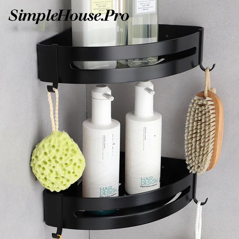SimpleHouse. Pro матовая черная космическая алюминиевая полка для ванной комнаты