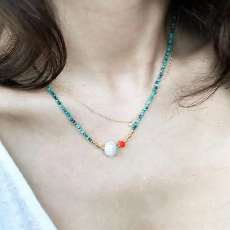 Ожерелье женское 2021 натуральное пресноводное Простой Бисероплетение лето чокер