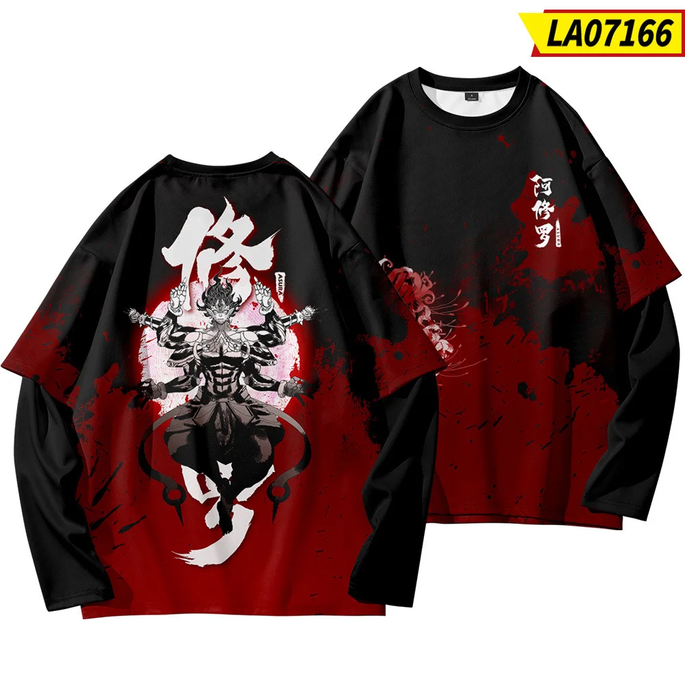 

Oversized 6XL Men Loose Black Print Tshirt Harajuku Streetwear Fake Two Pieces T-shirt Clothes