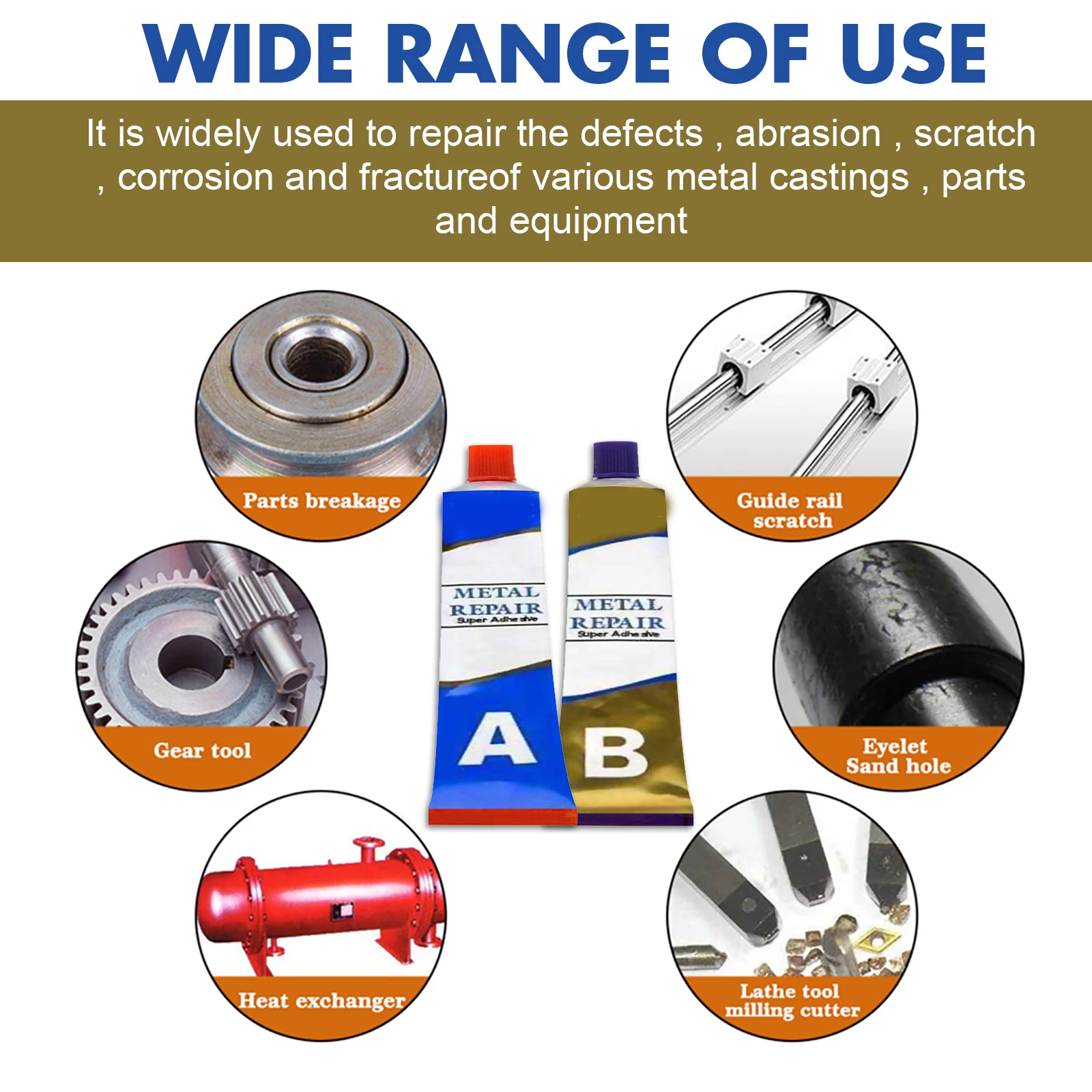 

Newly Metal Repair Gel A+B Glue Leakage Plugging Welding Glue Super Glue High-efficiency Adhesive Repairing Tools Adhesive Gel