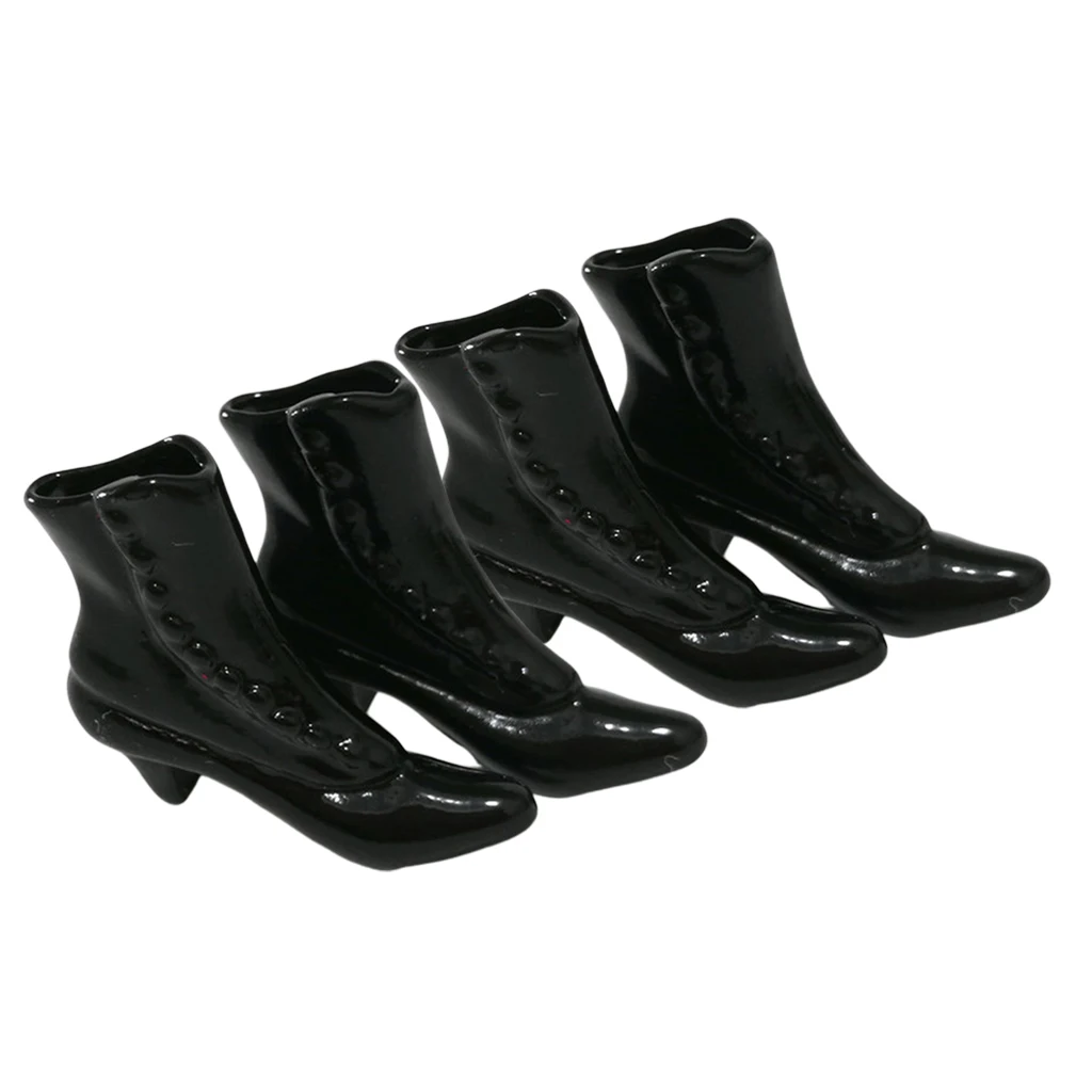 

2Pairs Mini Plastic Shoes High Heel Boots for 1/12 Doll DIY Handmade Accessories