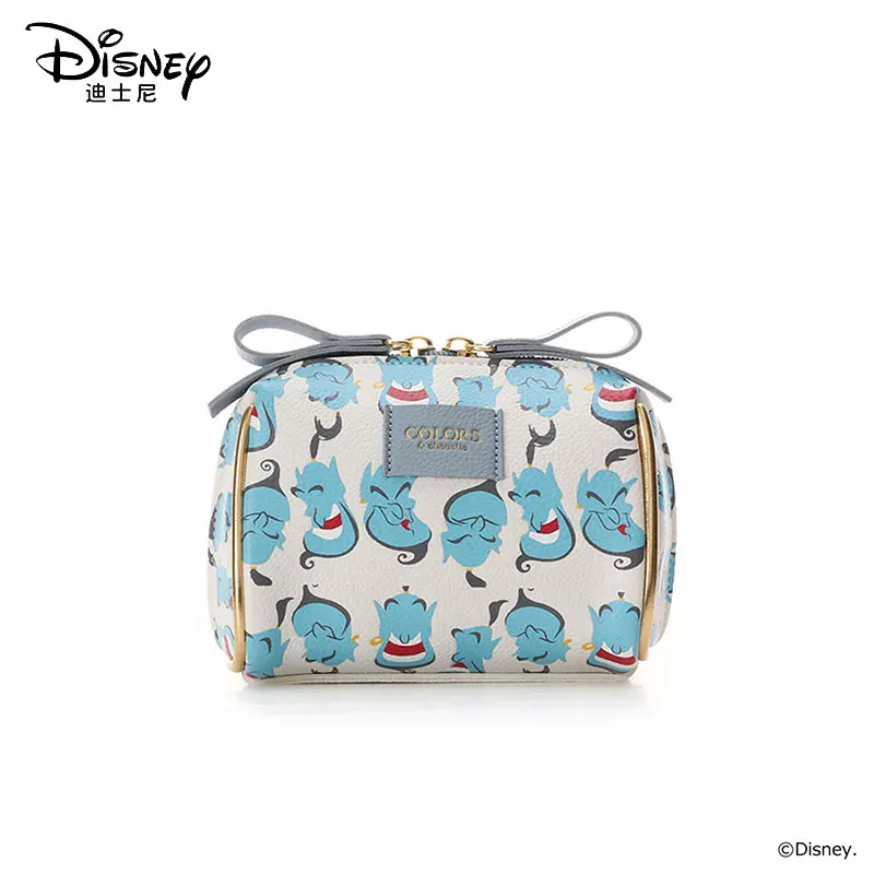 

Disney Cartoon Ladies Cosmetic Bag Aladdin Large Capacity Cosmetic Storage Box PU Zipper Lipstick Storage Cute Cosmetic Bag
