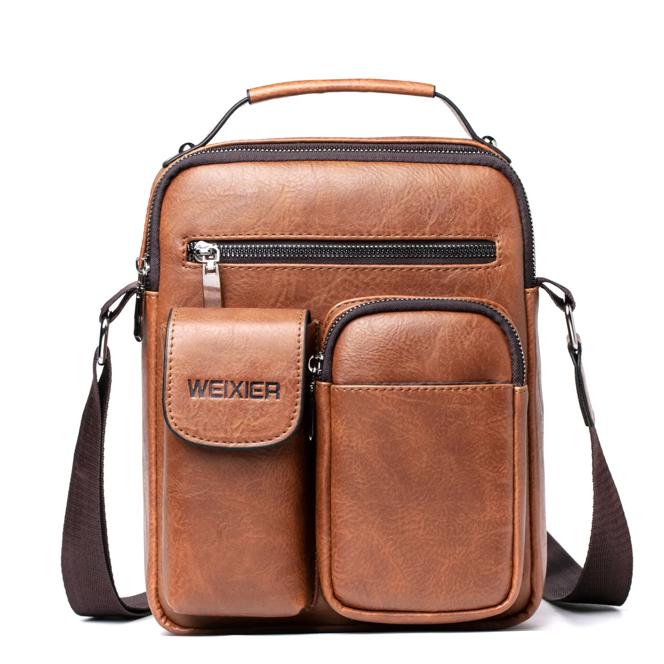 Fashion Men's Leather Small Messenger Bag Male Satchels Multifunctional Shoulder Bag Genuine Leather Crossbody Bags for Men