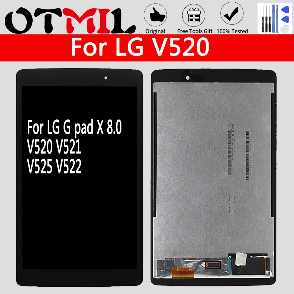 ЖК дисплей OTMIL 8 0 дюйма для LG V520 сенсорный экран с рамкой дигитайзер G pad X V521 V525 в