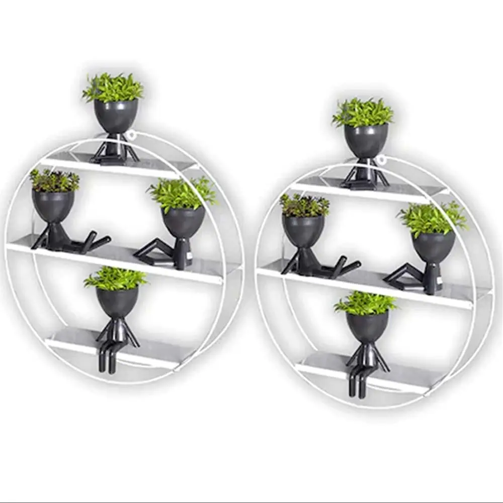 

2 набора металлических декоративных многофункциональных настенных полок-белого цвета