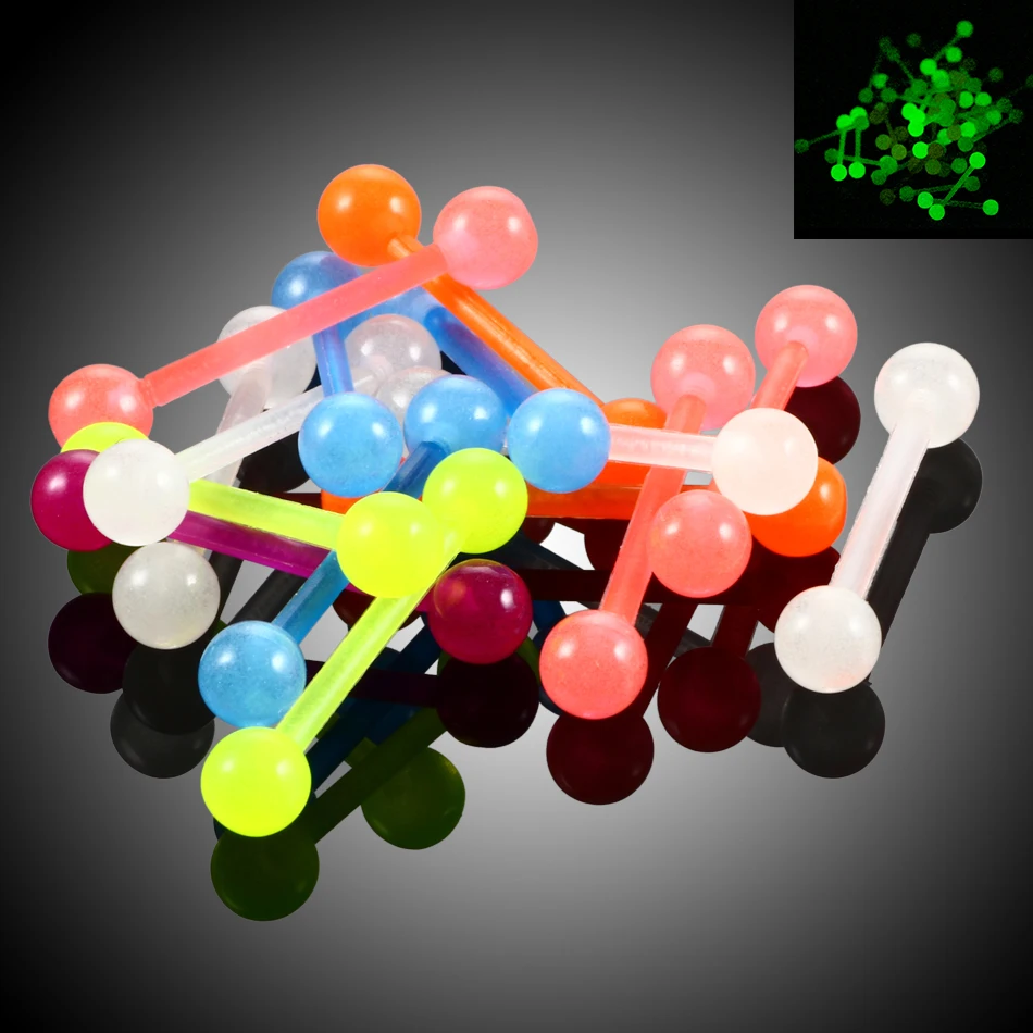 Штанга для пирсинга Женская гибкая акриловая бижутерия прокола языка соска