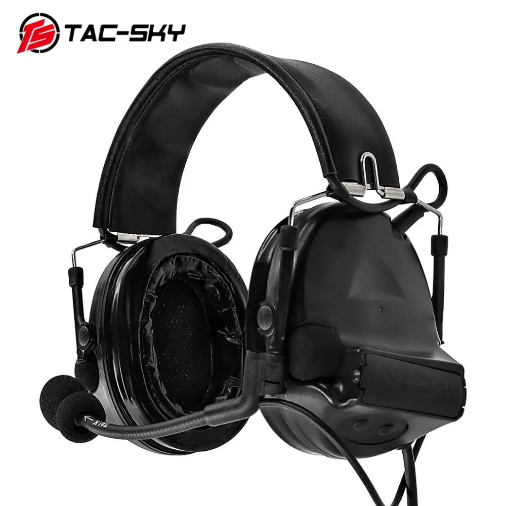 TAC-SKY COMTAC II силиконовые наушники Версия электронный Тактический слуховой защиты шумоподавление звукосниматель военные наушники - Цвет: BK