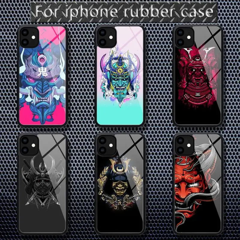 

Japanese samurai mask Phone Case Rubber for iPhone 12 11 Pro Max XS 8 7 6 6S Plus X 5S SE 2020 XR 12 Mini case