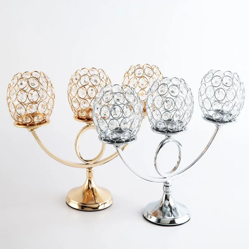 

Хрустальный подсвечник с 3 ручками, канделябр, свадебное украшение для стола, серебряный, золотой подсвечник, арочный мост, Кубок, подсвечни...