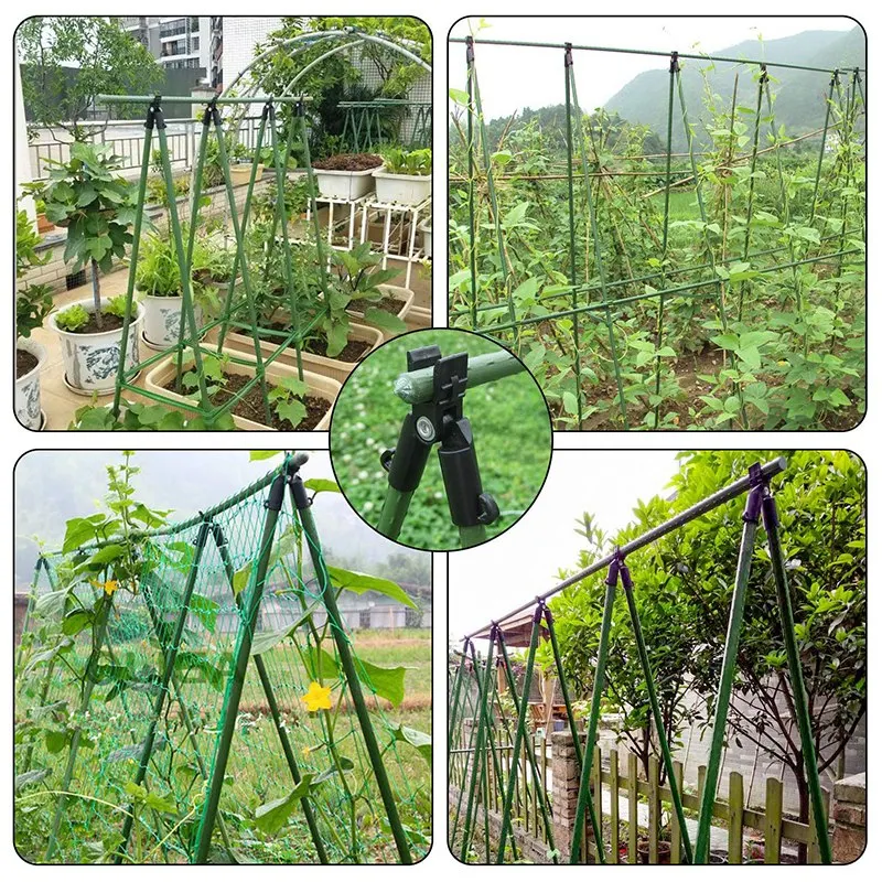 

10 Sets of Gardening Type A Connection Joints and 20 Sets of 0.43 Inch Diameter PP Cross Buckle Fixed Connectors