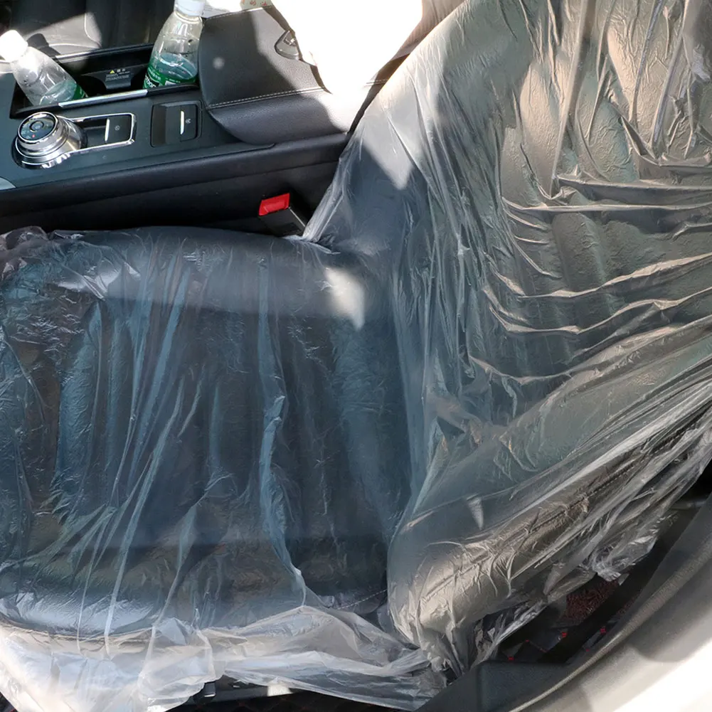100pcs Universal Car Disposable PE Plastic Soft Seat Cover Waterproof Repair Protective |