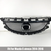 for mazda 6 atenza 2013 2015 2016 front bumper mesh grille racing grill upper grille cover protector modified parts car styling