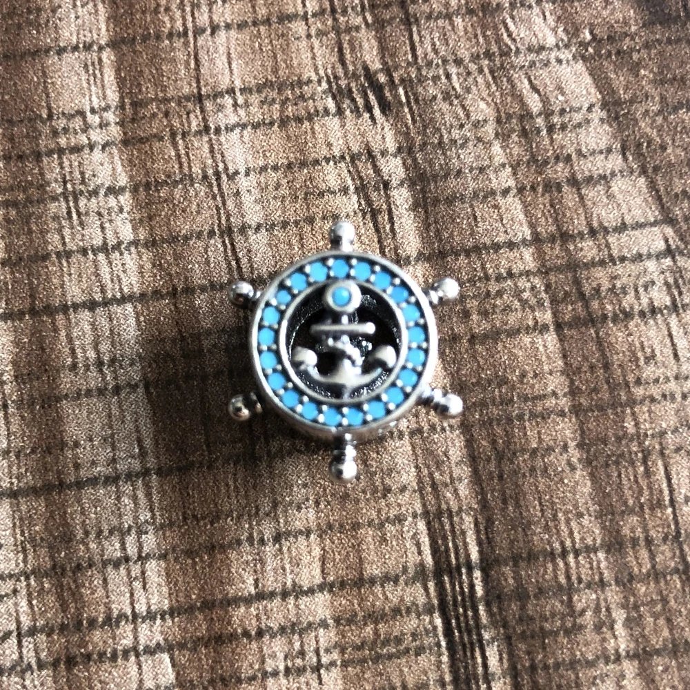 Шарм-подвеска для браслета сделай сам из серебра 925 пробы с голубым цирконием |