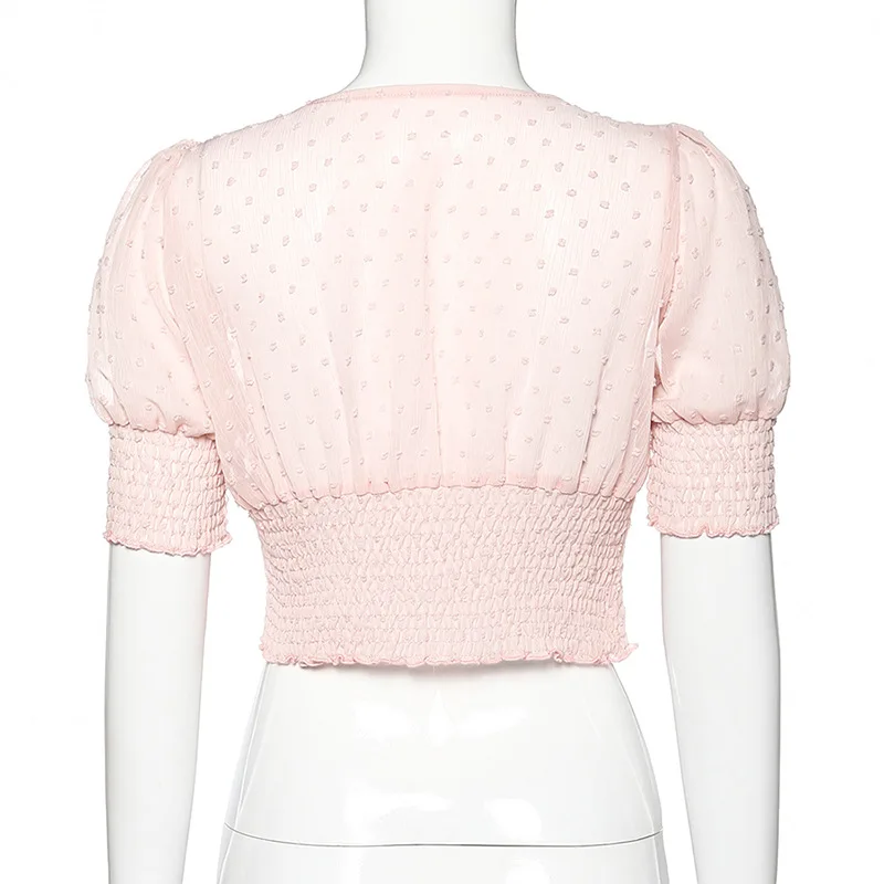 

Fashion Slim Navel solid color square neck short sleeve T-shirt women