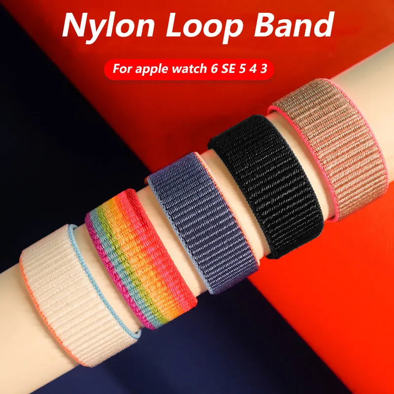 

Nylon loop Strap for Apple watch band 38mm 40mm 44mm 42mm smartwatch sport belt bracelet Correa for iWatch series 6 SE 5 4 3