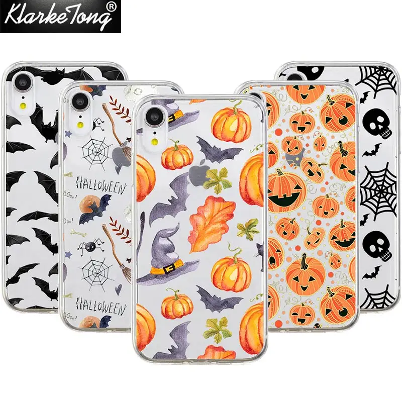 Halloween Phone Case For Iphone13 12 Pro Xs max Xr Castle Pumpkin Lantern Soft TPU Case For iPhone 11 6s 7 8 Plus Cover
