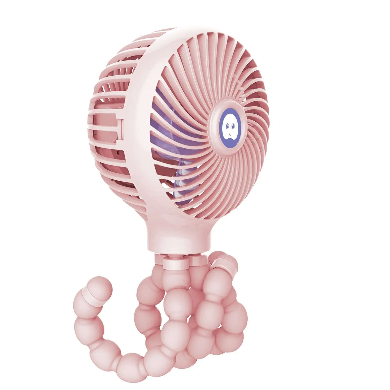 

SPAZEL Baby Stroller Fan Mini Handheld Fan Outdoor Portable Small Fan Rechargeable Octopus Deformed Fans with Flexible Tripod