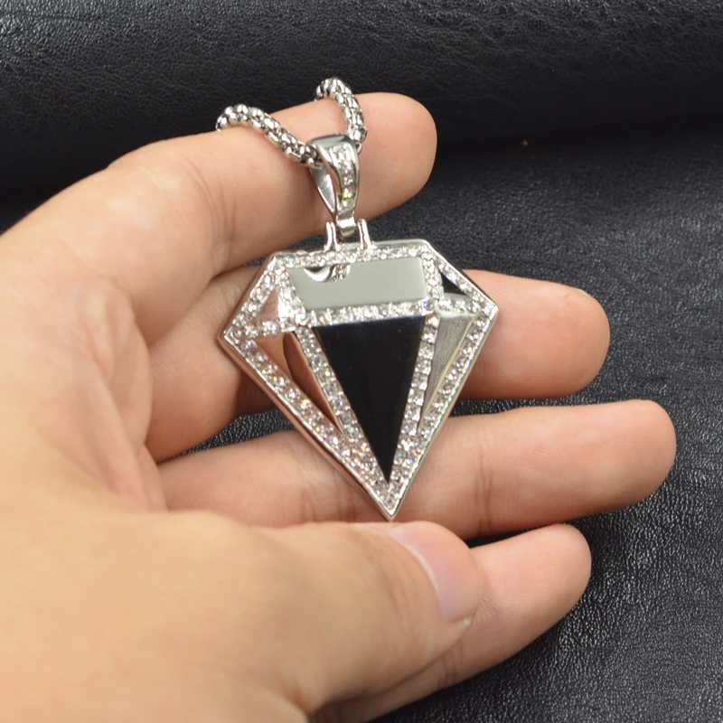 Хип-хоп Новинка имитация бриллиантов для мужчин и женщин полный Iced Out Cz Стразы кулон золотой цвет нержавеющая сталь панк ожерелье