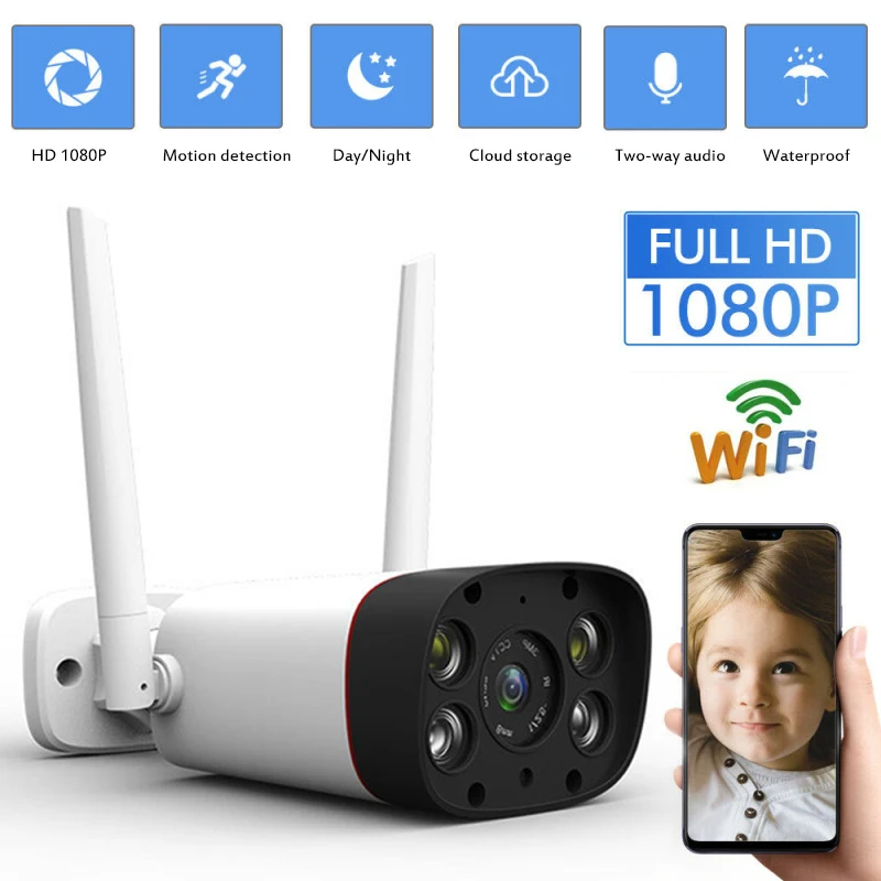 

Webcam 1080P HD Wireless WIFI Surveillance Camera Outdoor Waterproof Network Security P2P IP CCTV Camera