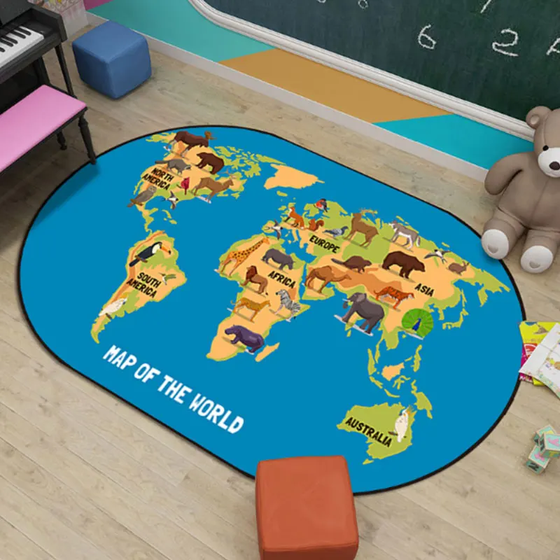 Мультяшный круглый ковер для детской комнаты фланелевый Коврик пола