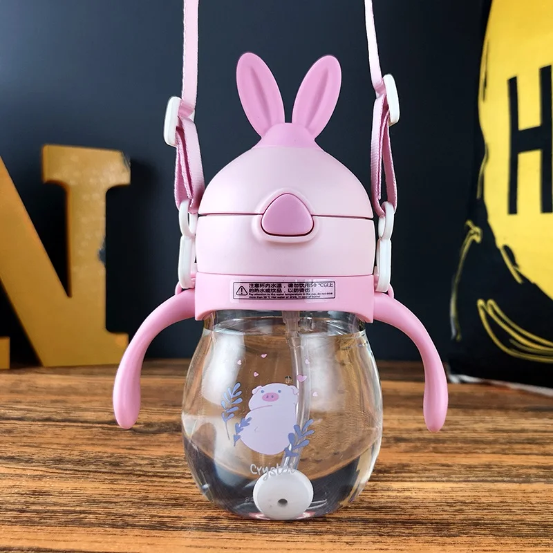 Pink DX Rabbit Детская бутылочка для кормления новорожденных, детская бутылочка для кормления, 320 мл, 1 штука, детская бутылка для сока и молока - Цвет: Pink DX Rabbit