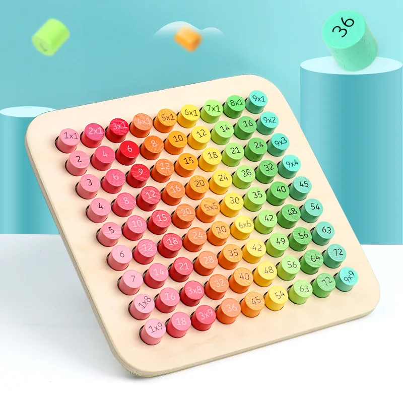 Buy Montessori Educational Wooden Toys for Children Baby 99 Multiplication Table Math Arithmetic Teaching Aids Kids Gifts on