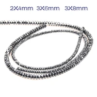 natural hematite cut abacus loose beads black magnet abacus beads for making jewelry diy bracelet necklace accessories 16 inch