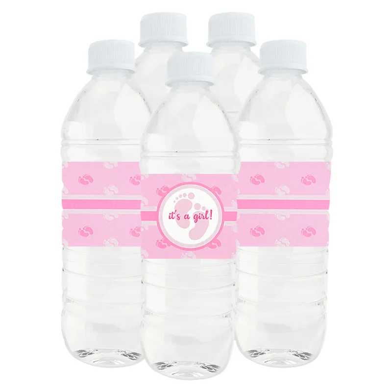 

24pcs Baby Shower Bottle Label Stickers Boy Or Girl Self Adhesive Bottles Cover Christening Baptism Gender Reveal Party Supplies