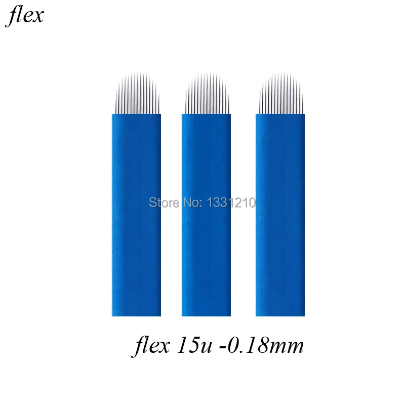 

0,18 мм 15 U форма Laminas Tebori Flex Microblading 15 U форма иглы татуировки для бровей