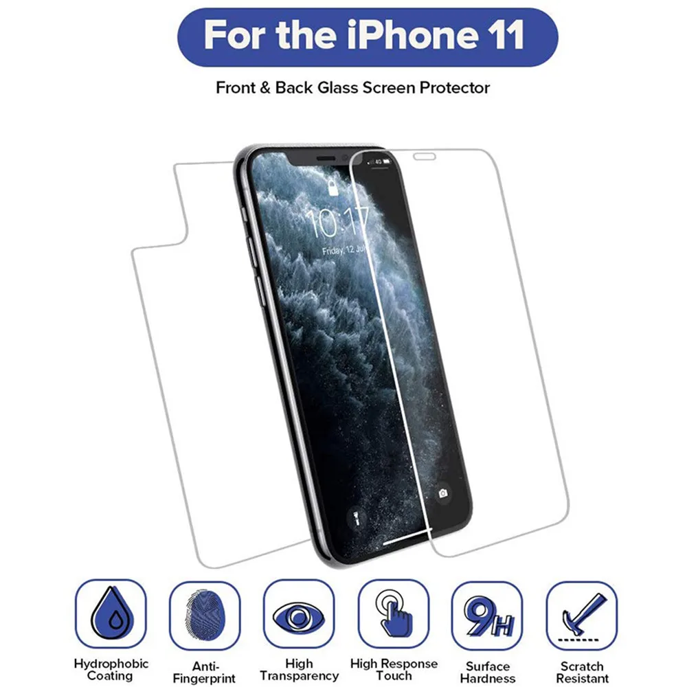 Для iphone X XS 11 Pro Max XR 7 8 Передняя Задняя полноэкранная защита из закаленного стекла