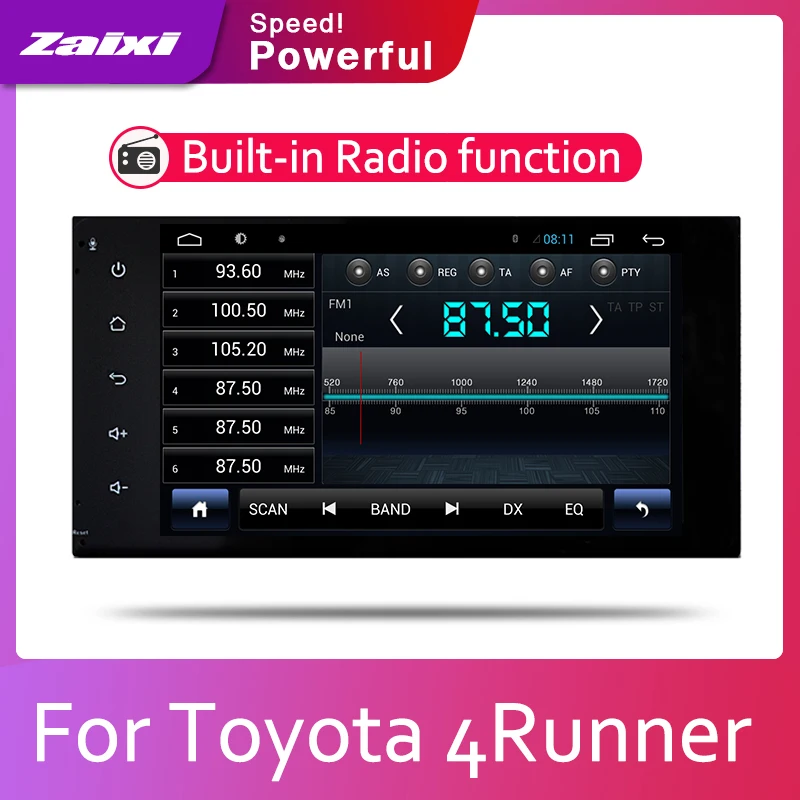 Автомагнитола ZaiXi мультимедийный видеоплеер 2 Din на платформе Android с GPS для Toyota 4Runner
