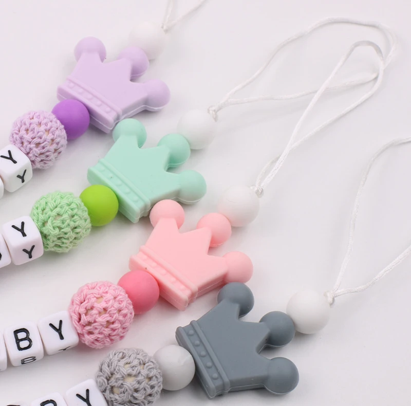 Cadena de chupete con Clip para chupete, mordedor anticadena de dinosaurio peque&ntilde;o de silicona, cadena de chupete, productos para beb&eacute;s, Kawai con personalidad-5