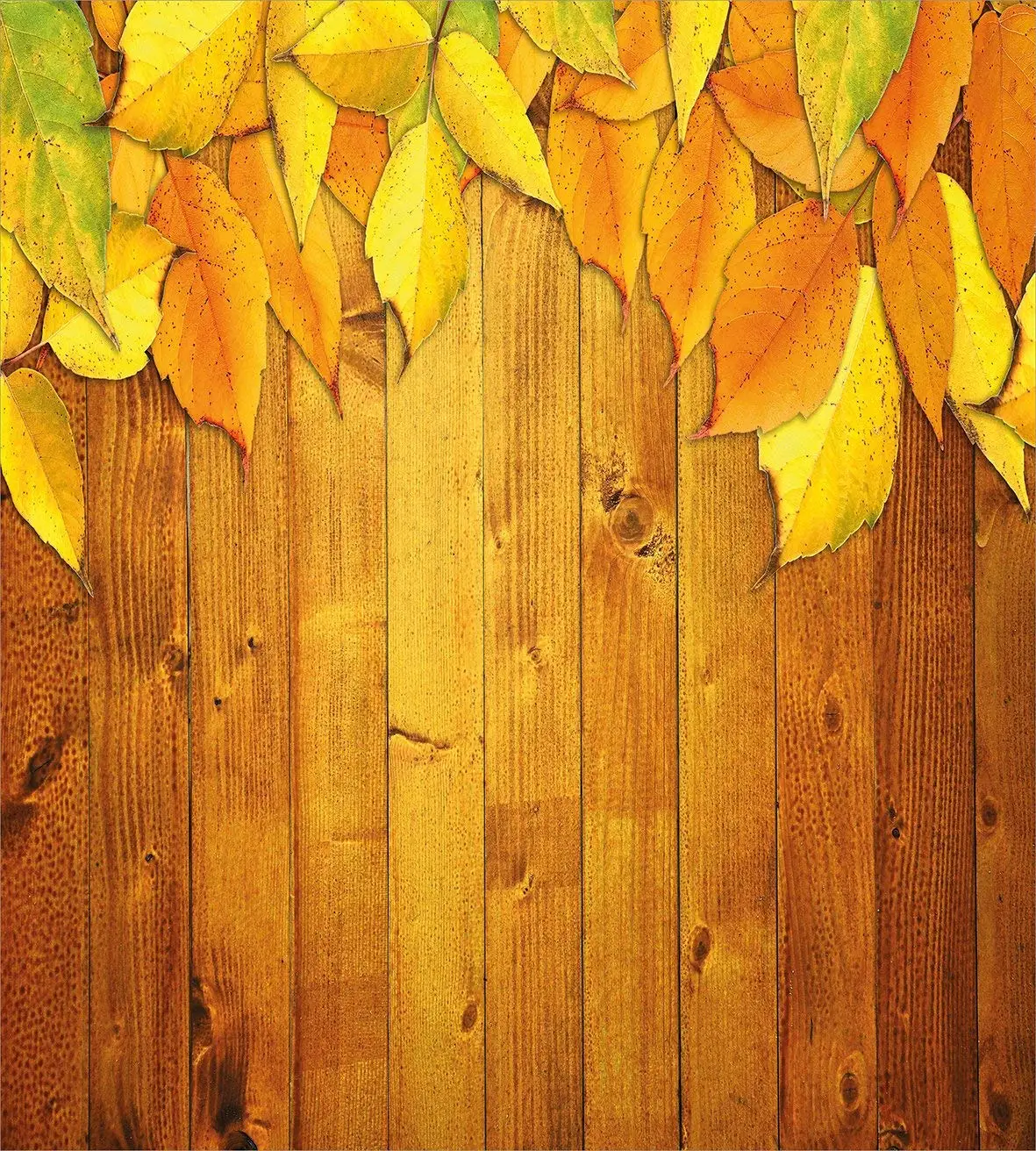 Осенний набор пододеяльников красочные яркие сезонные листья на деревянных