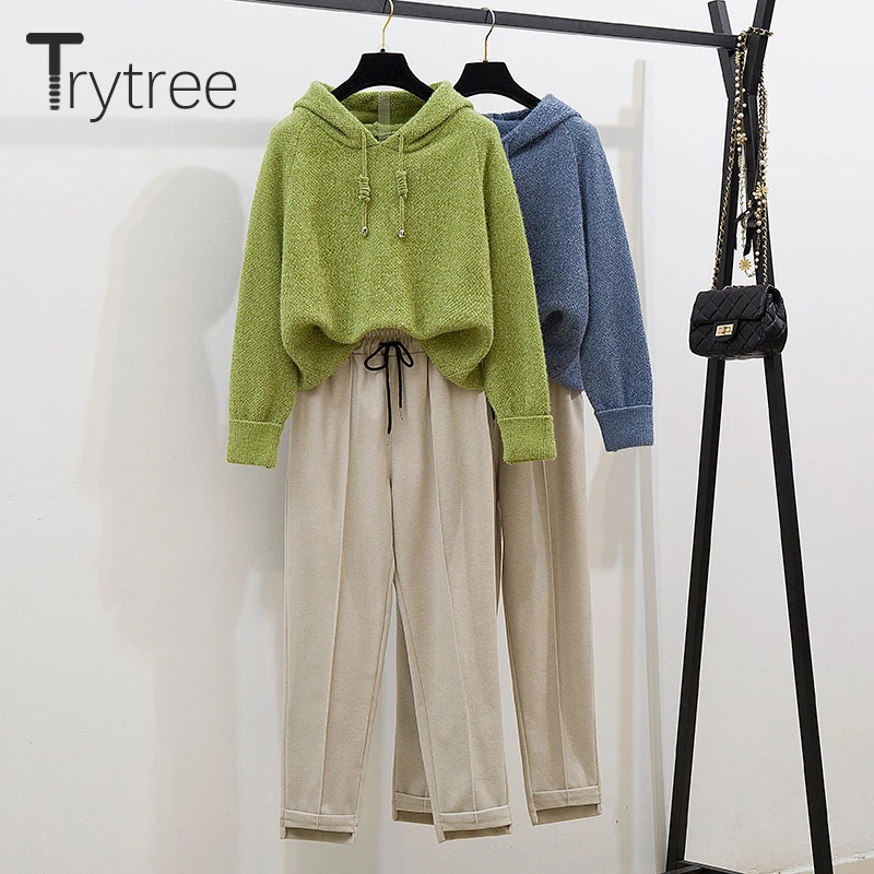 Trytree осенне зимний комплект из двух предметов Повседневный трикотажный