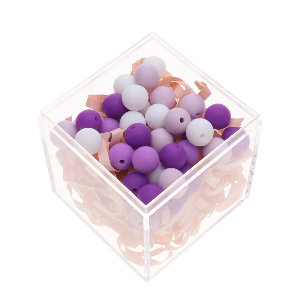Fkisbox-Cuentas redondas de silicona para mordedor de beb&eacute;, accesorios de cadena de chupete sin BPA, regalo masticable para enfermera, 500 piezas, 12mm-2