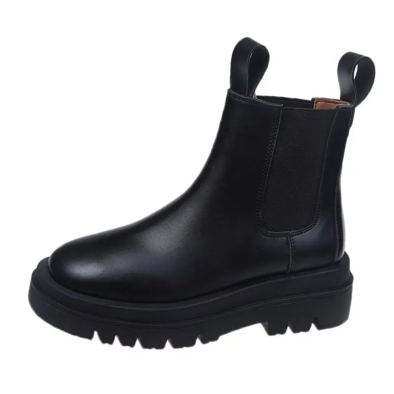 

New Arrival Leather Ankle Boots Women Black Comfortable Mid Heels Boots For Ladies Spring Autumn Women Shoes Size 40 Botas Mujer