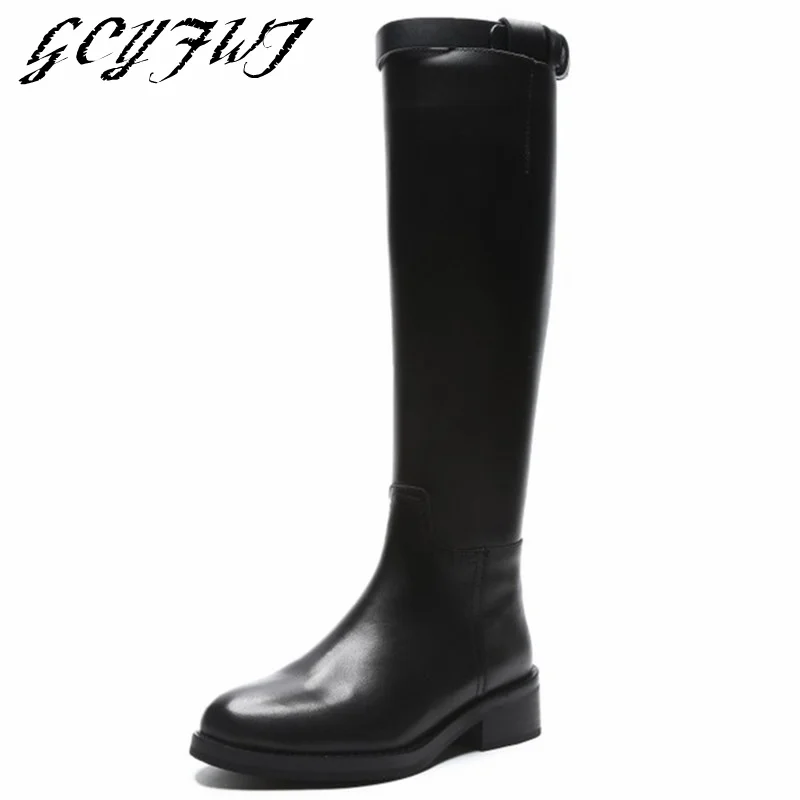 

Winter Warmest Women's Knee High Boots High Quality Round Toe Solid Color High Boots Women Outdoor Non-Slip Platform Girl Shoes
