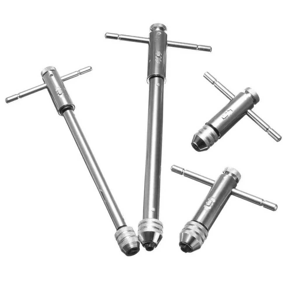 

M3-M8 M5-M12 Lengthen Reversible T Type Handle Ratchet For Tap Die Set Taps Wrenches Wire Tapping Wrench Adjustable Holder Tools
