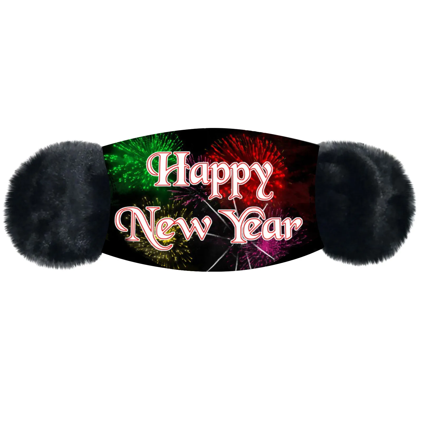 Маска унисекс для взрослых на зиму 2021 с новогодним принтом теплая маска ушей