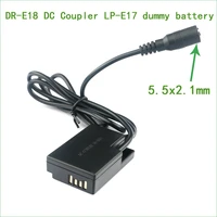 dr e18 dc coupler lp e17 dummy battery fit power for canon eos 77d 200d ii 250d 750d 760d 800d 850d 8000d 9000d rp
