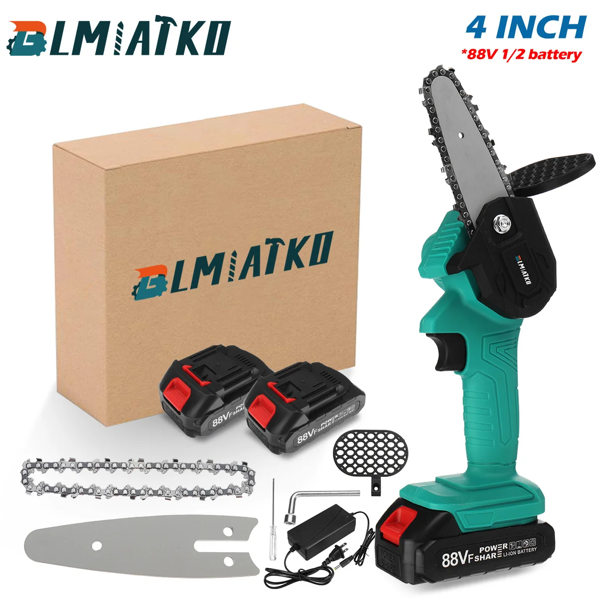 

Электрическая цепная пила BLMIATKO 88 в, 2400 Вт, 4 дюйма, для резки дерева